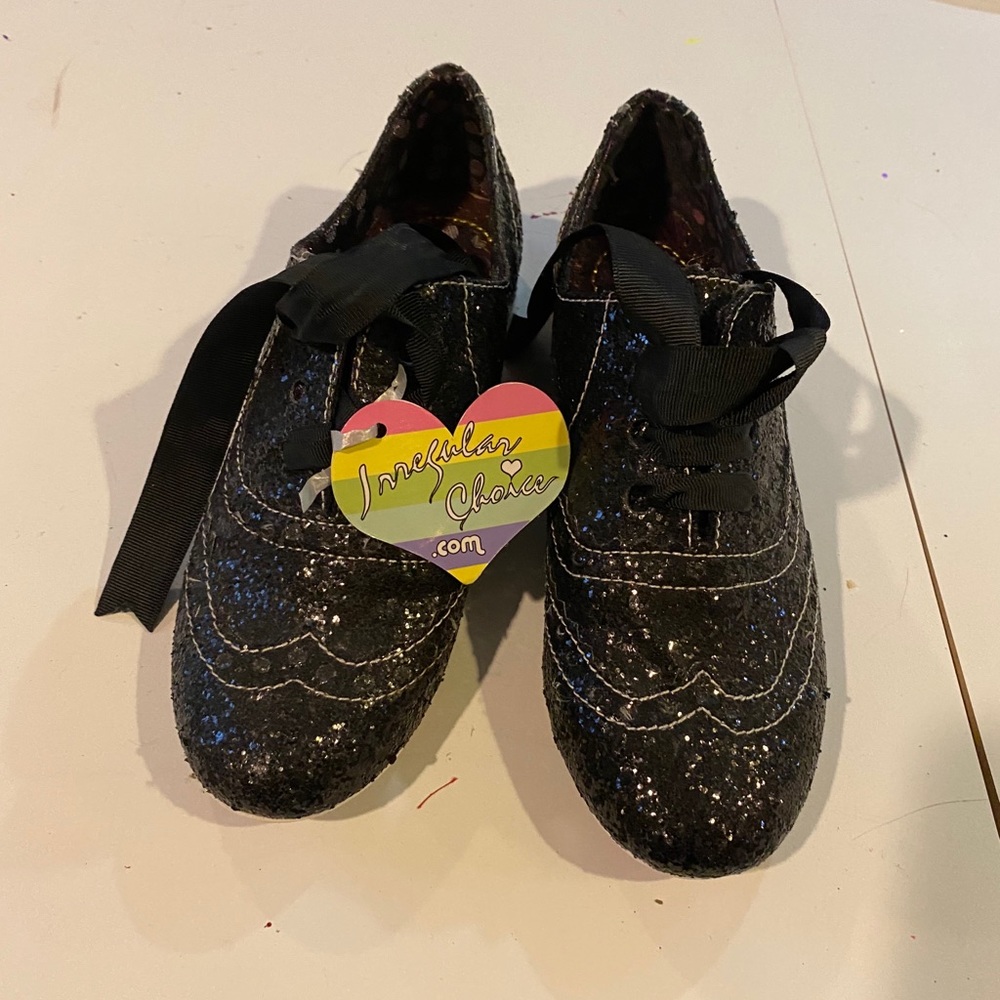 Irregular Choice Sparkly Black Flats